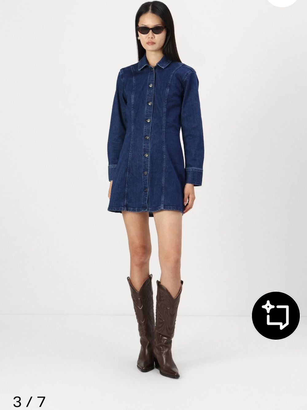 EUC Abercrombie and Fitch Chase Denim Mini Dress. Size Small - Picture 2 of 9
